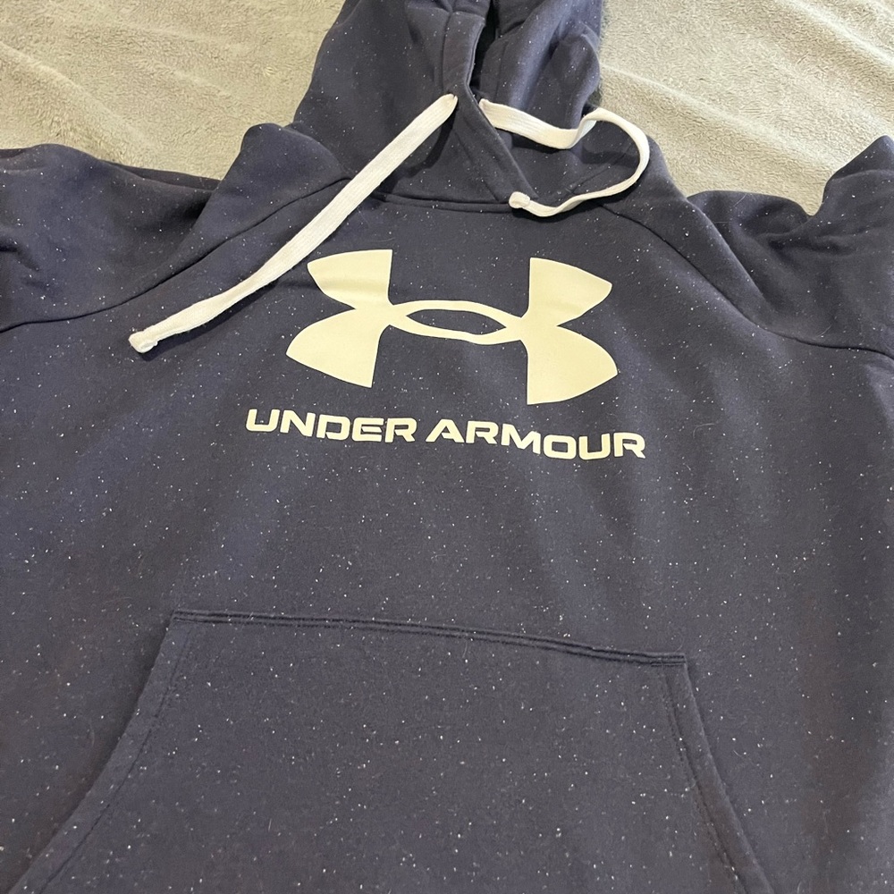 Excellent Condition Women’s Navy Blue/White Speckled Under Armour Hoodie Size M